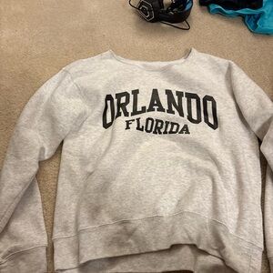Gray Orlando Florida Off Shoulder Sweatshirt (disclaimer i cut it off shoulder)